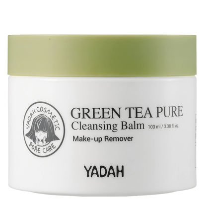 Picture of YADAH Cleansing Balm Makeup Remover 3.4 Fl Oz - Green Tea Face Wash for Sensitive Skin - Fragrance Free, Double Cleanse, Balm to Oil.