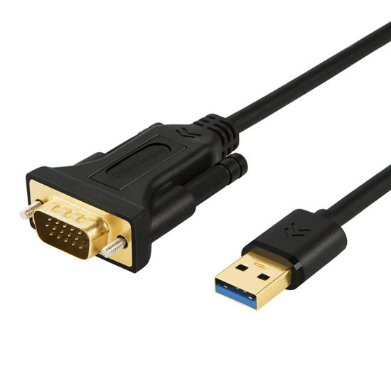 Picture of CableCreation USB 3.0 to VGA Cable 6 Feet, VGA to USB Adapter Cord 1080P @ 60Hz, External Video Card, Only Support Windows 10/8.1/8 / 7 (NO XP/Vista/Mac OS X), Black