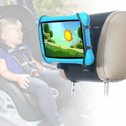 Picture of TFY Car Headrest Mount for 7-10 inch Fire, Fire HD, Kindle, Kids Edition Tablets, Angle Adjustable Holder with Silicon Holding Net