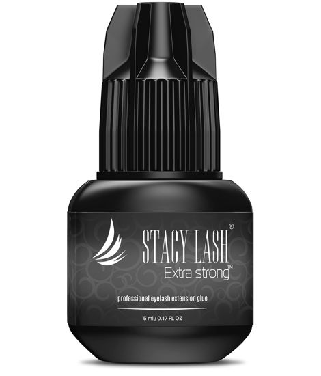 Picture of Extra Strong Eyelash Extension Glue Stacy Lash (0.17fl.oz / 5ml) / 0.5-1 Sec Dry/Retention - 7 Weeks/Black Adhesive/Professional Supplies