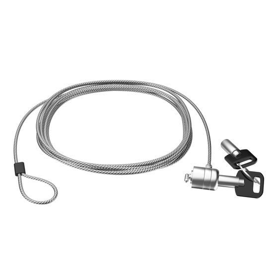 Picture of CTA Digital 10-Foot Security Cable - CTA 10’ Galvanized Steel Cable with K-Slot Lock and Master Key for Use with Tablets, Laptops, and Devices with K-Slots (ADD-CALOCK3M)