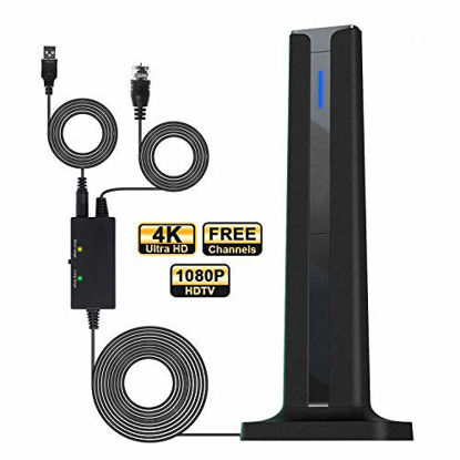 Picture of [2021 Edition] Digital Amplified TV Antenna - Best Indoor TV Antennas for HDTV Smart and Older TV?s, Support Full HD, 4k - 170+ Miles Range Powerful Signal Booster Amplifier, 9.8 Ft Coax Cable