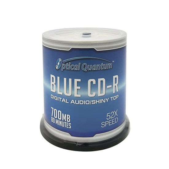 Picture of Optical Quantum Music Digital Audio Silver Top 700MB 52x Blue AZO CD-R with Noise Free Playback for Optimal Audio Music Recording, 100 Discs