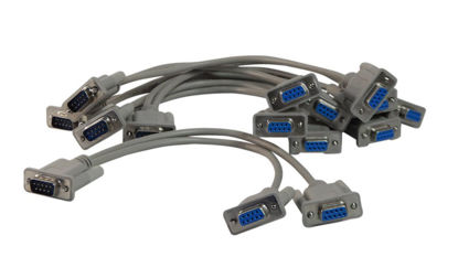 Picture of Your Cable Store 1 Foot DB9 9 Pin Serial Port Y Cable 1 Male / 2 Female RS232 5 Pack