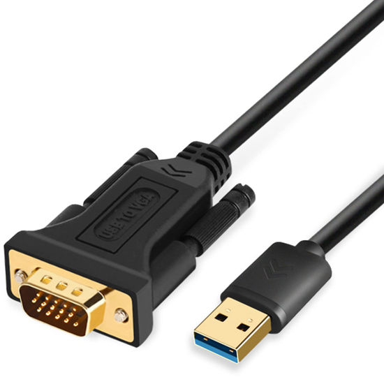 Picture of ELECABLE USB to VGA Adapter Cable 10FT Compatible with Mac OS Windows XP/Vista/10/8/7, USB 3.0 to VGA Male 1080P Monitor Display Video Adapter/Converter Cord. (10FT)