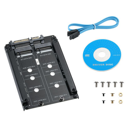 Picture of BEYIMEI M.2 NGFF to SATA3.0 Adapter Card, Dual M.2 B-Key SSD to 6G Interface Adapter Card, SATA to Dual M.2 SATA 2.5'' SSD (JBOD)