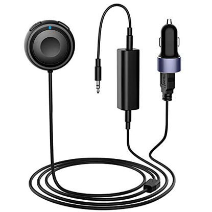 Picture of MW Bluetooth Car Kits, Bluetooth 5.0 Reciever for Music Streaming, Bluetooth Aux Adapter with Dual USB Car Charger & Ground Loop Noise Isolator for Car Audio System with 3.5mm AUX Input Port