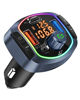 Picture of Bluetooth FM Transmitter for Car, Car Bluetooth Adapter Radio Transmitter, 2 USB Ports (QC3.0 18W, Pen Drive), Type-C PD 18W, TF Card, Hands Free Calls Siri Google Assistant Car Mp3 Player