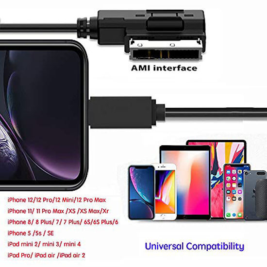 Audio Charging Cable 2in1 Car AUX Cord Compatible with Phone 12 11 SE XS XR  X 8 7, Audio and USB A Charging Adapter Works with Car