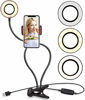 Picture of Webcam Stand with Ring Light for Live Steaming, Makeup, Video Conference, Logitech Webcam Ring Light with Flexible Arms/Mount Clamp for All iPhone/Android Phones/Logitech Camera