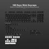 Picture of WOB Keycaps 168 Keys, Double Shot PBT Custom Keycap Set, Minimalist Style White on Black Keycaps, Cherry Profile Keyboard Keycaps for Cherry Gateron MX Switches Mechanical Keyboard