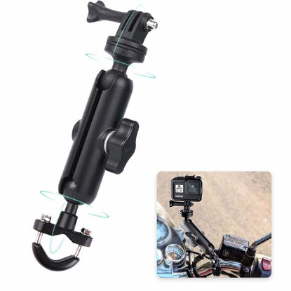 Picture of RUIGPRO 360°Motorcycle Bike Camera Holder Handlebar Mount Bracket 1/4 Metal Stand for GoPro Hero10/9/8/7/6/5/4 Action Cameras Accessory(Cool Ballhead Arm Super Clamp Mount Multi)