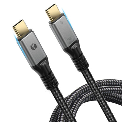 Picture of USB4 Cable 240W for VCOM Thunderbolt 4 Cable 2.6 FT, 40Gbps and 8K@60Hz 5K@60Hz or Dual 4K Video USB-C Compatible with Thunderbolt 3/4, Dell, iPad Air 4, iPad Pro 2020, Pixel, Hub, Docking, and More