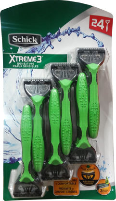 Picture of Schick Xtreme 3 Blade Sensitive Razor with Vitamin E & Aloe (24 Count)
