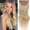 Picture of Vigorous Ombre Blonde Hair Extensions Clip in Hair Extensions Synthetic Hair Extensions for Girls Wavy Hair Extensions 4 Pieces