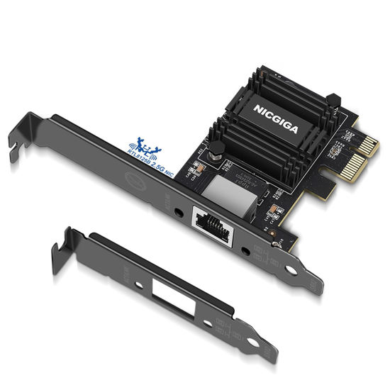 Picture of NICGIGA 2.5G Base-T PCIe Network Adapter, Realtek RTL8125B 2.5Gbps/1Gbps/100Mbps PCI Express Gigabit Network Card Convert to Ethernet RJ45 LAN Port for Gaming/Office, Support Windows/Linux