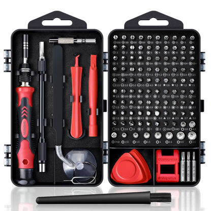 Picture of Precision Screwdriver Set, SHOWPIN 122 in 1 Computer Screwdriver Kit, Laptop Screwdriver Sets with 101 Magnetic Drill Bits, Electronics Tool Kit Compatible for Computer, Tablet, PC, iPhone, PS4 Repair