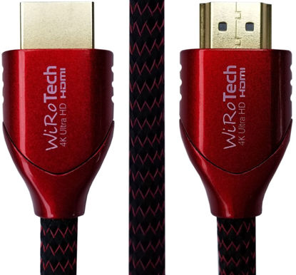 Picture of WiRoTech HDMI Cable 4K Ultra HD with Braided Cable, HDMI 2.0 18Gbps, Supports 4K 60Hz, Chroma 4 4 4, Dolby Vision, HDR10, ARC, HDCP2.2 (10 Feet, Red)