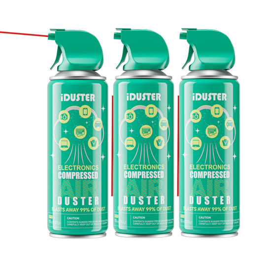 Picture of iDuster Compressed Air Duster,Computer Keyboard Cleaner,3 Packs