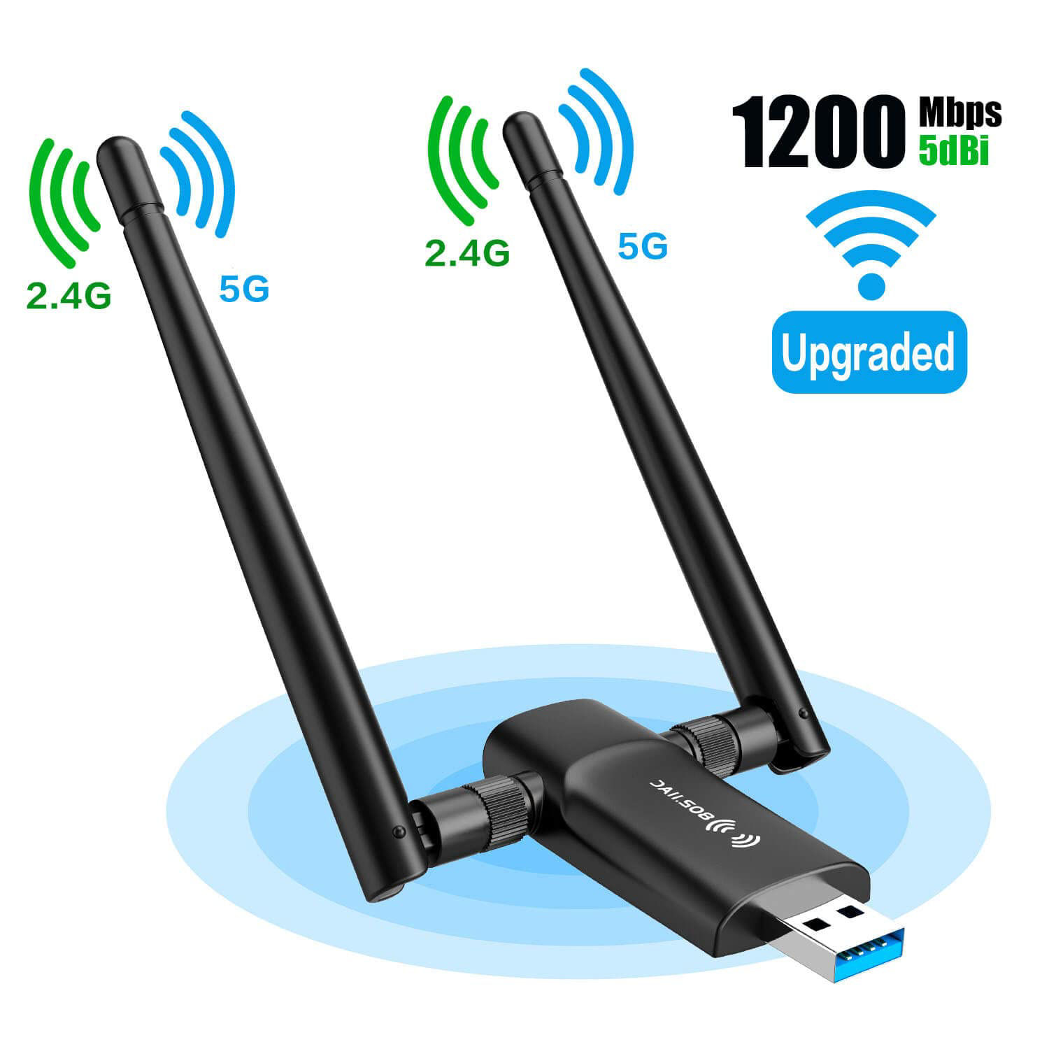 Getuscart- Wifi Adapter For Desktop Pc 1200mbps - Nineplus Usb Wifi 