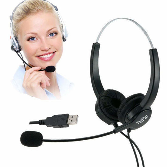 GetUSCart TelPal Corded Hands Free Call Center Noise Cancelling