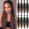 Picture of Brown Braiding Hair 22 Inch 8 Packs Hair Extensions Professional Synthetic Braid Hair Crochet Braids, Soft Yaki Texture, Hot Water Setting (22 Inch (Pack of 8), T1B/30)