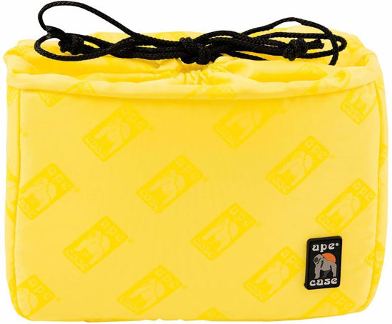 Picture of Ape Case Cubeze (ACQB 37) Flexible Padded Storage Bag; Removable & Adjustable Padded Inserts; Drawstring Closure; Hi-Vis Yellow Interior; Exterior Pockets for Accessories; Yellow