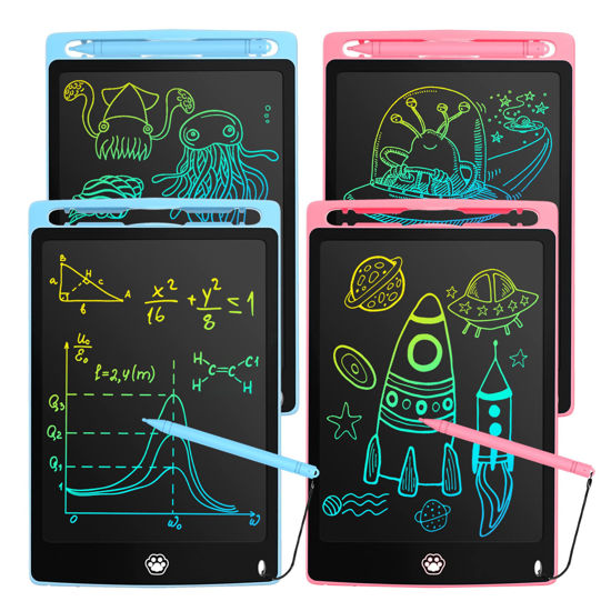 Picture of 4 Pack LCD Writing Tablet for kids, Doodle Board Writing Tablet with 8.5 Inch Colorful Screen, Drawing Board Educational Toys for kids, Best Gift Toys for Age 3 4 5 6 7 8 Year Old, Blue+Blue+Pink+Pink