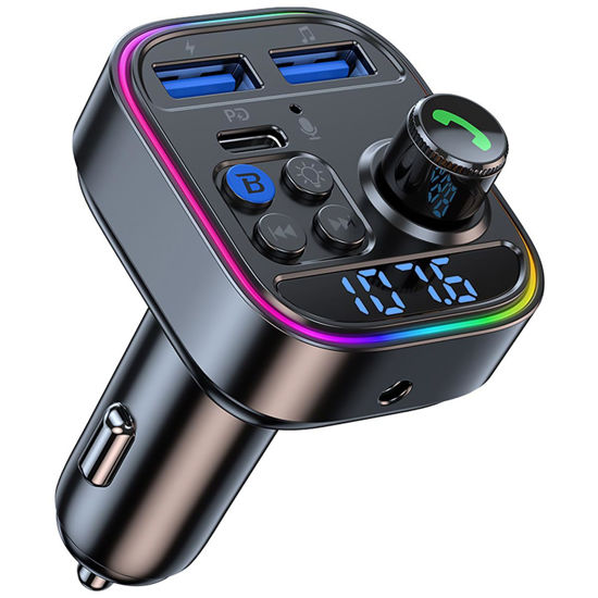 Dual PD 40W Type-C USB Car Charger Bluetooth Car Adapter Bluetooth 5.3 FM  Transmitter for Car with Microphone & HiFi Sound MP3 Music Player Radio