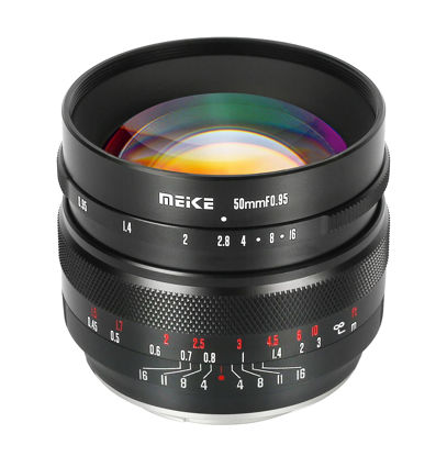 Picture of Meike 50mm f0.95 Standard Aperture Manual Focus Fixed Lens APS-C Compatible with Sony E-Mount Mirrorless Cameras NEX 3 3N NEX 5R NEX 6 7 A6600 A6400 A5000 A5100 A6000 A6100 A6300 A6500 A3000