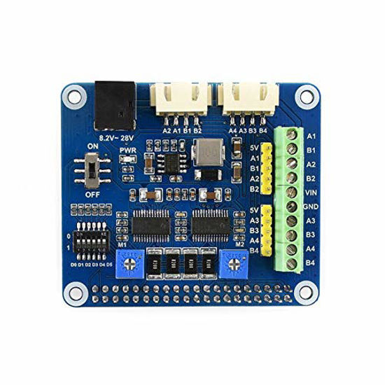 Picture of Waveshare Stepper Motor HAT Onboard Dual DRV8825 Motor Controller Drives Two Stepper Motors Up to 1/32 Microstepping for Raspberry Pi Zero/Zero W/Zero WH/2B/3B/3B+