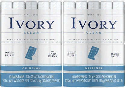 Picture of Ivory Clean Original Bar Soap, 4 Ounce, 10 Count (Pack of 2) Total 20 Bars