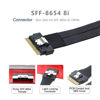 Picture of NFHK PCI-E Ultraport Slimline SAS Slim 4.0 SFF-8654 8i 74pin to Dual SFF-8654 4i 38Pin Cable 40cm PCI-Express