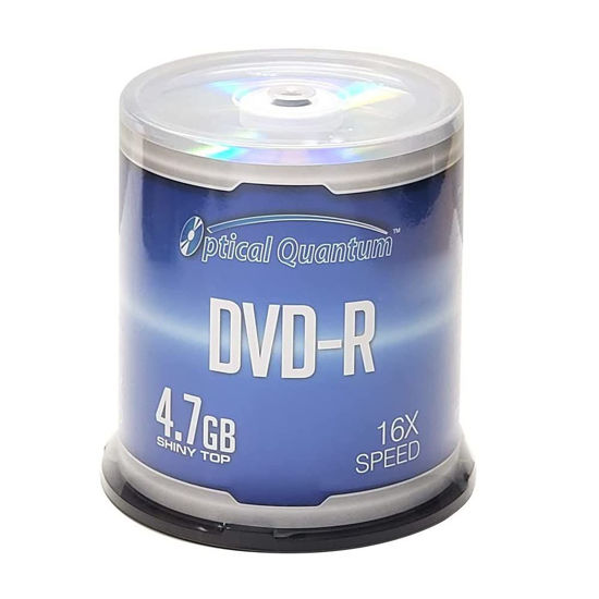 Picture of Optical Quantum DVD-R 4.7GB 16x Shiny Silver Top Media Disc - 100 Disc Spindle (FFP) OQDMR16ST-BX