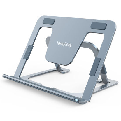 Picture of Yangkelly Tablet Stand Foldable and Adjustable, Aluminum Alloy Desktop Holder Drawing Stands Dock for iPad 7 to 12.9, Foldable Mobile Phones, Surfaces etc (Space Gray)