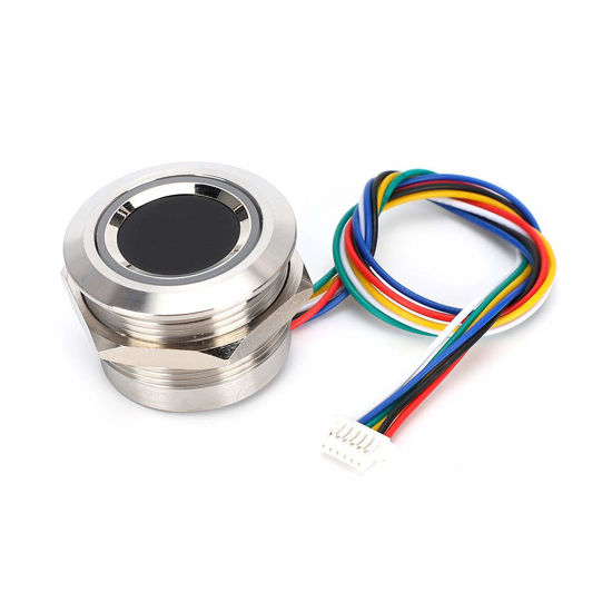 Picture of DEALPEAK DC 3.3V R503 Circular Capacitive Fingerprint Identification Module with 2-Color Ring Indicator Light, Easy to Install