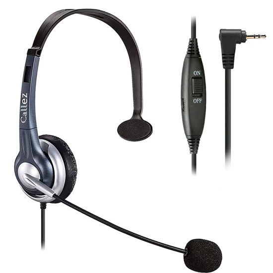 Picture of Callez Phone Headset with Noise Cancelling Microphone and Volume Control, Office 2.5mm Telephone Headsets Compatible with Panasonic AT&T ML17929 Vtech Uniden Cisco Grandstream Cordless Phones