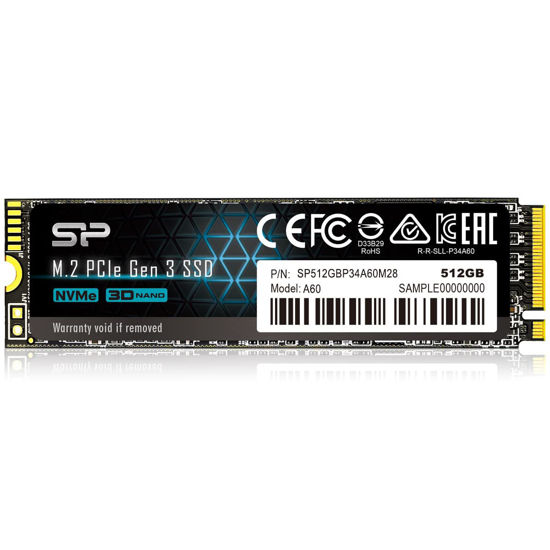 Picture of Silicon Power 512GB NVMe M.2 PCIe Gen3x4 2280 SSD (SP512GBP34A60M28)