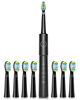 Picture of Electric Toothbrush for Adults , with 8 Bursh Heads 5 Modes 2 Hours Charging for 30 Days Use Lithium Battery Power Rechargeable Toothbrush 40,000 VPM Whitening Cleaning Black Wepklin