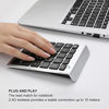 Picture of Wireless Number Pad, Vive Comb 28-Key External Numeric Keypad Slim Numpad Full Size with Shortcuts for Laptop, Desktop, PC, Notebook-Black and Silver