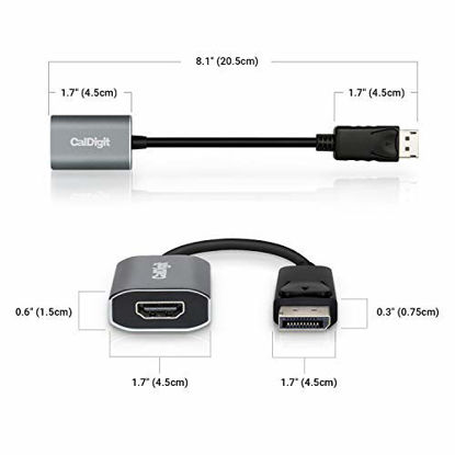 Picture of CalDigit DisplayPort 1.2 to HDMI 2.0 (DP to HDMI) Active Adapter 4K 60Hz UHD (3840 x 2160), Eyefinity Support