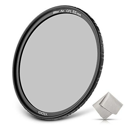 Picture of YSDIGI Ultra-Slim 55mm Circular Polarizer Filter, CPL Protection Lens Filter with Lens Cloth, Multi-Coated, High Definition Schott B270 Glass, Nano Coatings, HD CPL Filter for Outdoor Photography.