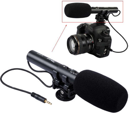 Picture of iShoot Stereo MIC DC/DV Dedicated Microphone with 3.5mm Audio Plug Compatible with Canon Nikon Digital Camera & Video Camcorder with 3.5mm Mic Jack