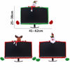 Picture of SUSHAFEN 1 Pack Christmas Computer Monitor Border Cover TV Monitor Cover Elastic Laptop Computer Cover for Xmas Home Office Computer Decoration-Snow Man