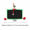 Picture of SUSHAFEN 1 Pack Christmas Computer Monitor Border Cover TV Monitor Cover Elastic Laptop Computer Cover for Xmas Home Office Computer Decoration-Snow Man