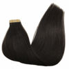 Picture of GOO GOO 20pcs 30g Human Hair Extensions Tape in Natural Black Tape in Real Hair Straight 10 inch