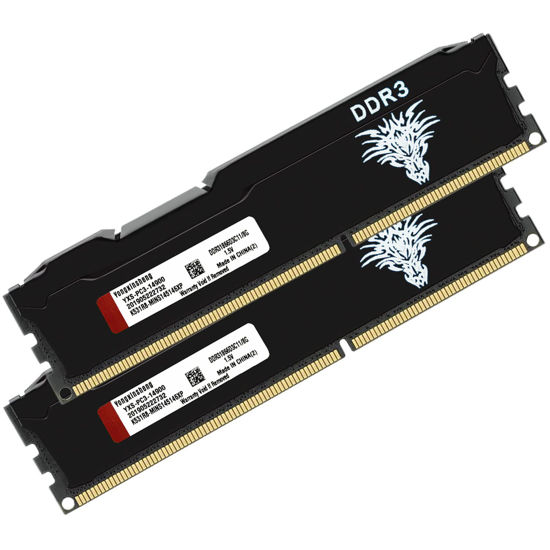 Picture of Yongxinsheng 16GB (8GBx2) DDR3 1866MHz (PC3 14900) CL13 Desktop Memory 240Pins 1.5V Non-ECC Unbuffered Ddr3 UDIMM RAM - Black