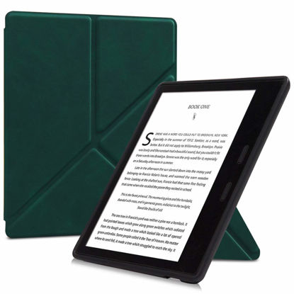 Picture of BOZHUORUI Origami Stand Case for Kindle Oasis (10th Generation,2019 Release and 9th Generation,2017 Release) - TPU Soft Shell Slim Protective Cover with Auto Wake/Sleep (Dark Green)