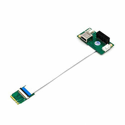 Picture of NGFF (M.2) Key A/E to PCI-E Express X1+USB Riser Card with High Speed FPC Cable