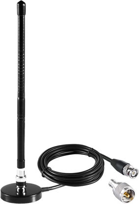 Picture of Long Range 27MHz Soft Whip Magnetic Base CB Radio Antenna with PL-259 BNC Male Connector for Cobra Midland Uniden Maxon President Vehicle Car Truck Mobile Handheld CB Radio Police Scanner, Eifagur